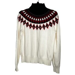 Casual Corner Cotton Blend Turtleneck Sweater with Sequins‎